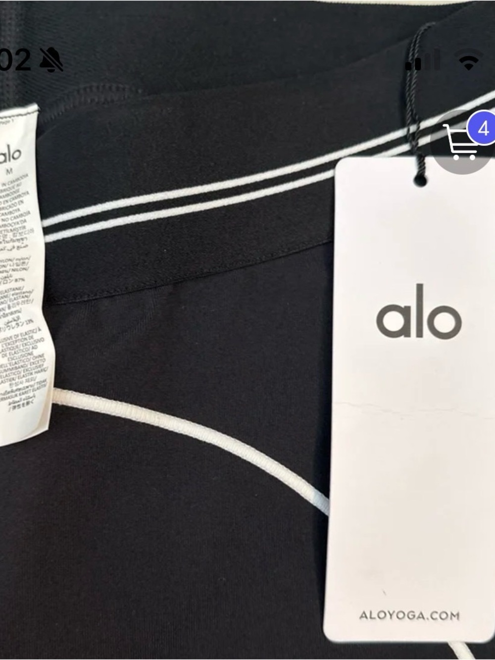 ALO HIGH-WAIST HEART THROB LEGGINGS SIZE MEDIUM BLACK/WHITE - Picture 3 of 4
